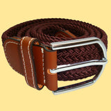 Bassin and Brown Dark Brown Woven Belt - Silver Toned Buckle