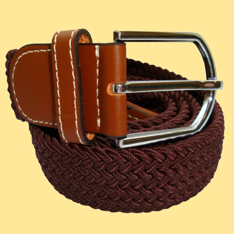 Bassin and Brown Dark Brown Woven Belt - Silver Toned Buckle