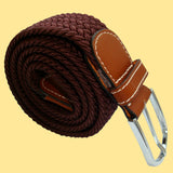 Bassin and Brown Dark Brown Woven Belt - Silver Toned Buckle