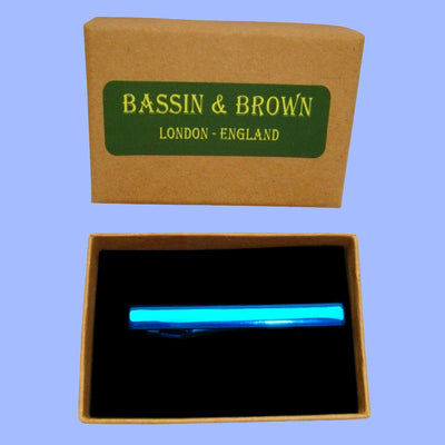 Bassin and Brown Plain Tie Bar - Metallic Royal Blue