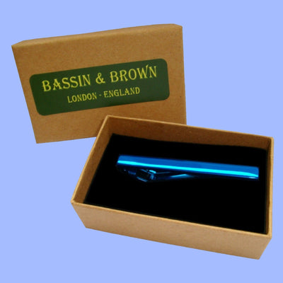 Bassin and Brown Plain Tie Bar - Metallic Royal Blue