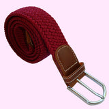 Bassin and Brown Plain Elasticated Woven Belt - Wine
