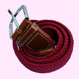 Bassin and Brown Plain Elasticated Woven Belt - Wine
