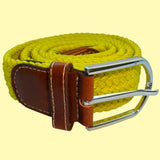 Bassin and Brown Plain Yelllow Elasticated Stretch Woven Belt