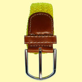 Bassin and Brown Plain Yelllow Elasticated Stretch Woven Belt