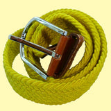 Bassin and Brown Plain Yelllow Elasticated Stretch Woven Belt