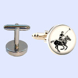 Bassin and Brown Polo Player Cufflinks - White and Black