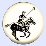 Bassin and Brown Polo Player Cufflinks - White and Black