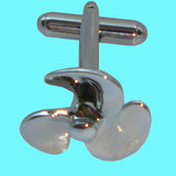 Bassin and Brown Propeller Cufflinks - Silver