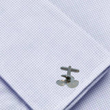Bassin and Brown Propeller Cufflinks - Silver