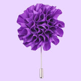 Bassin and Brown Flower Jacket Lapel Pin - Purple