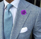 Bassin and Brown Flower Jacket Lapel Pin - Purple