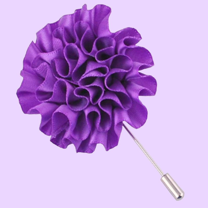 Bassin and Brown Flower Jacket Lapel Pin - Purple