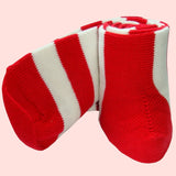 Bassin and Brown Hooped Stripe Cotton Socks - Red and White