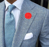Bassin and Brown Red Flower Jacket Lapel Pin