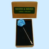 Bassin and Brown Rose Blue Jacket Lapel Pin