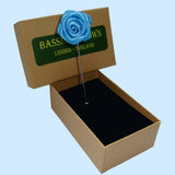 Bassin and Brown Rose Blue Jacket Lapel Pin