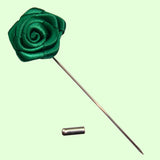 Bassin and Brown Rose Green Jacket Lapel Pin