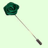 Bassin and Brown Rose Green Jacket Lapel Pin