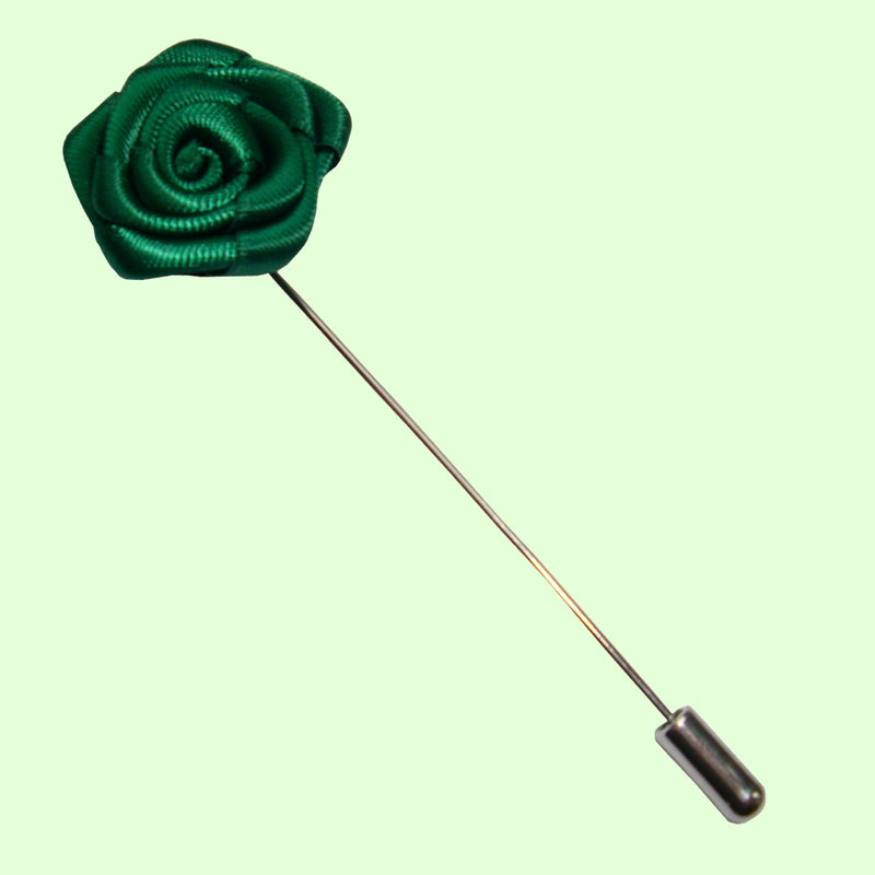 Bassin and Brown Rose Green Jacket Lapel Pin