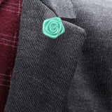 Bassin and Brown Mint Green Rose Floral Lapel Pin