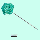 Bassin and Brown Mint Green Rose Floral Lapel Pin