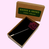 Bassin and Brown Wine Rose Floral Lapel Pin