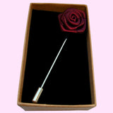 Bassin and Brown Wine Rose Floral Lapel Pin