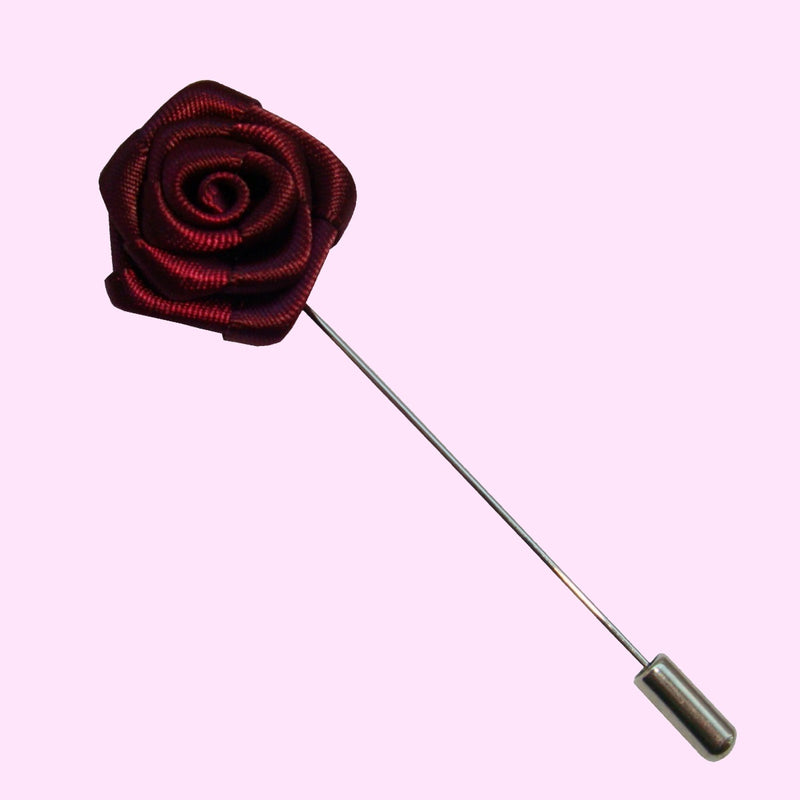 Bassin and Brown Wine Rose Floral Lapel Pin