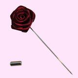 Bassin and Brown Wine Rose Floral Lapel Pin