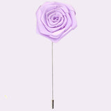 Bassin and Brown Rose Lilac Jacket Lapel Pin - 4cm Diameter