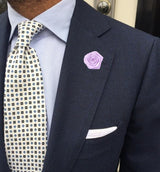 Bassin and Brown Rose Lilac Jacket Lapel Pin - 4cm Diameter