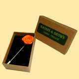 Bassin and Brown Rose Orange Jacket Lapel Pin