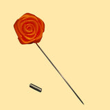 Bassin and Brown Rose Orange Jacket Lapel Pin