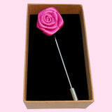 Bassin and Brown Pink Rose Flower Jacket Lapel Pin