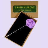 Bassin and Brown Lilac Rose Jacket Lapel Pin