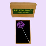 Bassin and Brown Purple Rose Jacket Lapel Pin