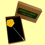 Bassin and Brown Rose Jacket Lapel Pin - Yellow
