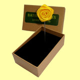 Bassin and Brown Rose Jacket Lapel Pin - Yellow