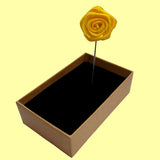 Bassin and Brown Rose Jacket Lapel Pin - Yellow