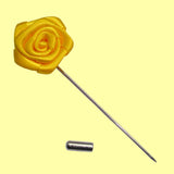 Bassin and Brown Rose Jacket Lapel Pin - Yellow