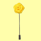 Bassin and Brown Rose Jacket Lapel Pin - Yellow