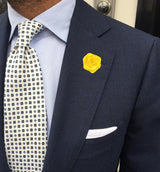 Bassin and Brown Yellow Rose 4cm Diameter Jacket Lapel Pin