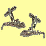 Bassin and Brown Saxophone Cufflinks - Silver
