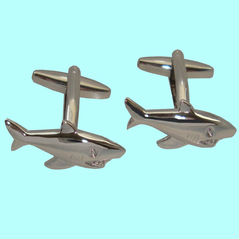 Bassin and Brown Shark Cufflinks - Silver