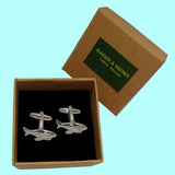 Bassin and Brown Shark Cufflinks - Silver