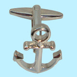 Bassin and Brown Ships Anchor Cufflinks - Silver