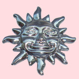 Bassin and Brown Silver Sun Lapel Pin