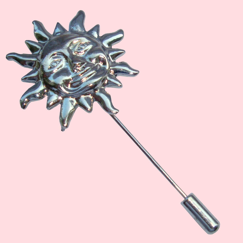 Bassin and Brown Silver Sun Lapel Pin