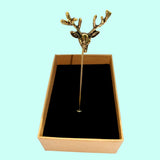 Bassin and Brown Stag Vintage Bronze Jacket Lapel Pin